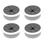 Desk Grommet 2" (50 mm), Desk Hole Cover for Cables White and Black, Cable Grommet ABS Plastic, Desk Hole Grommet for Office and Home Table Cable, Flexible Cable Cord Organizer-4 Pcs
