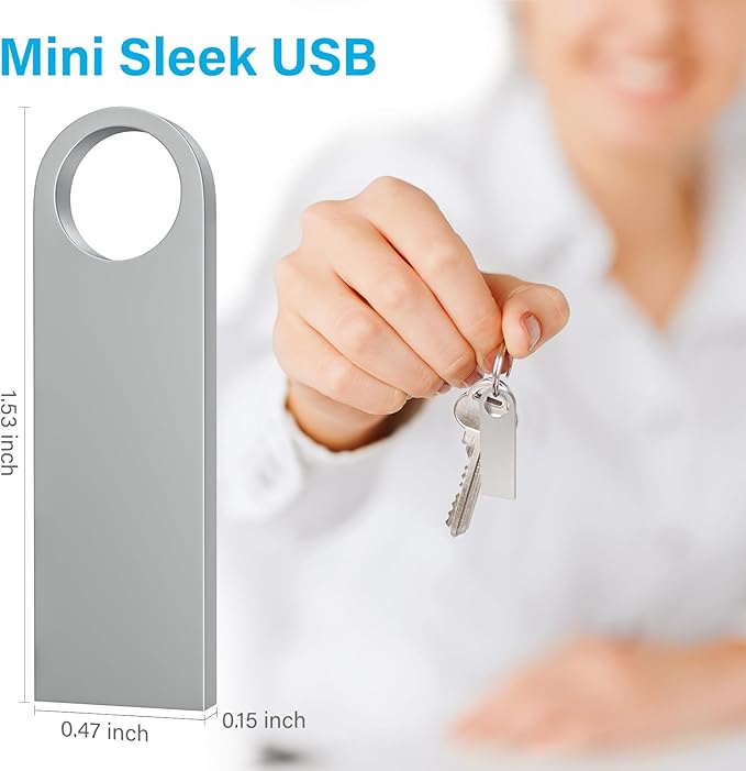 ABLAZE Custom Flash Drive 32GB 10 Pack, Personalized USB with Your Logo Metal Thumb Drives USB 2.0 Memory Stick Pendrive (Sliver)