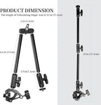 FIFIELD 22" Magic Arm with Super Clamp Overhead Camera Mount for Camera, 1/4” Threads Adjustable Desktop Stand Holder Compatible with Phone Microphone Webcam Action Camera Video Light