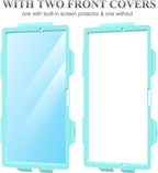 SEYMAC stock Case for Samsung Galaxy Tab A8 10.5'', Full-Body Drop Protection Case with Screen Protector Pencil Holder [360° Rotating Hand Strap] &Stand, SkyBlue+Black