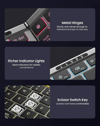 Foldable Bluetooth Keyboard with Numeric Keypad, Samsers Full-Size Wireless Folding Keyboard with Backlight, Portable Travel Keyboards for iOS Android Windows Mac OS, Support 3 Device(BT5.1 x 3), Gray