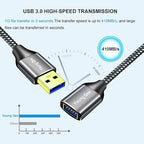 USB 3.0 Extension Cable 15 ft,5Gbps High Speed USB 3.0 Type A Male to Female Extension Cord,USB Extension Lead Compatible with USB Flash Drive, Hard Drive, Card Reader,Scanner,Keyboard (15FT)