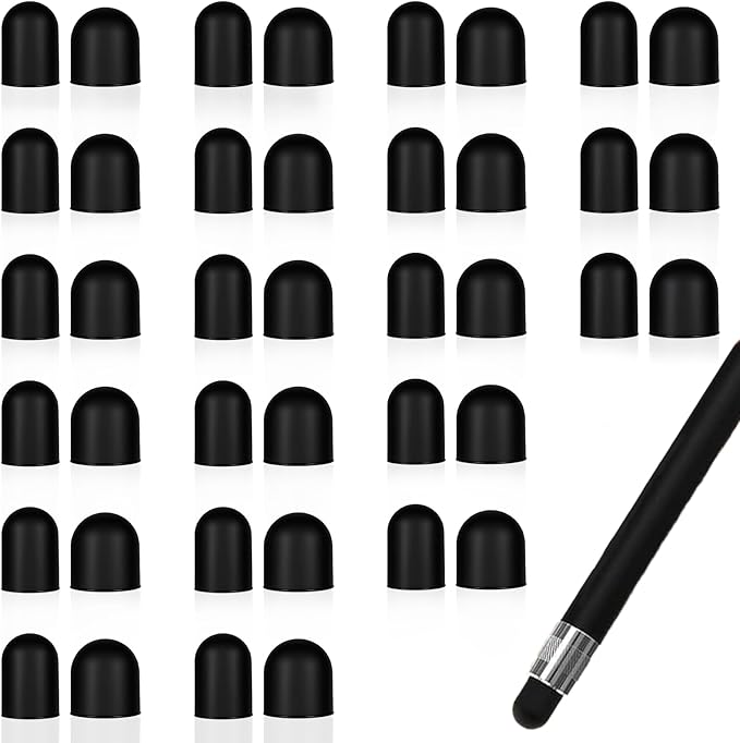 30PCS Rubber Tips for Stylus Pens, 2 Size 0.2'' & 0.28'' Replacement Nibs for Touch Screen Pen & No Scratches Soft Sensitivity Stylus Ends Replacement Tips for Stylus Pens
