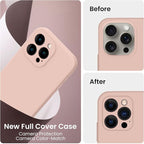 FireNova Designed for iPhone 15 Pro Max Case, Silicone Upgraded [Camera Protection] Phone Case with [2 Screen Protectors], Soft Anti-Scratch Microfiber Lining Inside, 6.7 inch, Pinksand