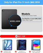 Keyboard Case for iPad Pro 11 Inch (M4) 2024, Ultra-Slim Magic Keyboard with Multi-Touch Trackpad, 7 Colors Backlight, Floating Cantilever Stand, BluetoothKeyboard for iPad Pro 11 M4, Black