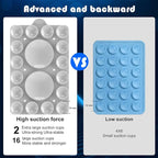 Silicone Suction Mount, Silicon Adhesive Phone Accessory for iPhone and Android, Hands-Free Mirror Shower Phone Holder, TikTok Videos and Selfies (Light Gray 2Pack, Double Sided)