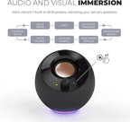 Creative Pebble SE Minimalist 2.0 USB-C Powered PC Speakers with RGB Lighting, 3.5 mm AUX-in, Up to 4.4W RMS Power for Computers and Laptops (Black)