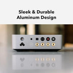 WiiM Vibelink Amp | 100W Power Amplifier with Premium ESS 9039Q2M DAC and TI TPA3255 | Compatible with WiiM Mini, Pro, Pro Plus, and Ultra | RCA, Coax, and Optical Inputs | Silver