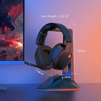 2.4GHz Wireless Gaming Headset for PS5, PS4 Fortnite & Call of Duty/FPS Gamers, PC, Nintendo Switch, Bluetooth 5.3 Gaming Headphones with Mic, Stereo Sound, Red Light -BlackRed