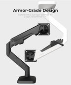 Heavy Duty Ultrawide Monitor Arm with RGB Lighting & USB Charging, Fits 34 to 49 inch Curved Screens, Supports 14 to 38 lbs, Adjustable Desk Mount, Compatible with Gaming Setup, White