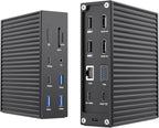 ACASIS USB C Docking Station Dual Monitor,16-in-1 Laptpop Docking Station with 2* HDMI,VGA,2.5G Ethernet,SD/TF,10Gbps USB-C 3.1,3.5mm Audio,PD100W,USBC Hub for MacBook/Dell/Lenovo/HP/ThinkPad (Black)