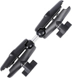 Dual Extension Double Socket Arm with 1" Double Ball Adapter Compatible with RAM B Size Mount and Other 1 inch Industry Standard Device, 360° Rotation Rod for Bike, Truck, Car (8.27" Length)