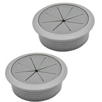 Desk Grommet 2-1/16" (53 mm), Desk Hole Cover for Cables Dark Grey, Cable Grommet ABS Plastic, Desk Hole Grommet for Office and Home Table Cable, Detachable & Flexible Cable Cord Organizer-2 Pcs