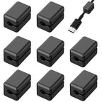 Wanheart Magnetic Cord Holders, Cable Organizer for Desk – Multipurpose Wire Clips for Lightning, USB-C, Micro Chargers, Stick to Metal Surface – Office & Home Use (8 Square Clips)