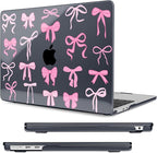 Compatible with MacBook Air 13.6 inch Case, M4 A3240/M3 A3113/M2 A2681 (Released 2025 to 2022), Hard Shell, Keyboard Cover, Screen Protector, Webcam Cover & Type-C Adapter, Black Bows