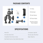 Neewer Super Clamp with Ballhead, Cold Shoe, Phone Holder and Action Camera Mount Adapter for Flat/Round Surface Compatible with GoPro DJI iPhone 15 Pro Max, ST87
