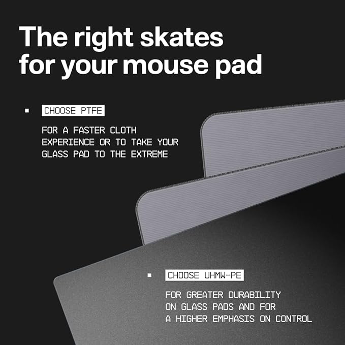 Wallhack PTFE Pill Mouse Skates | Premium Universal Skates for Gaming Mice | Ultra-Smooth Glide on Cloth & Glass Pads | Customize Speed & Control | Fast, Easy to Apply | Black 7mm x 14mm