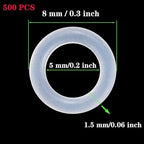 Silicone 500PCS 40A Clear Universal O-Ring Switch Dampeners Keycap Sealing Gasket Washer (Better Than Rubber) for Cherry MX Switch Keyboard and Mechanical Keyboard Keys Dampers
