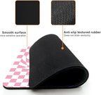 Mouse Pad, Cute Pink Checkered Heart Mouse Pads for Desk, 9.5" x 7.9" Non-Slip Rubber Base Computer Mousepad with Women, Portable Square Design for Wireless Mouse and Pad Laptop Office & Travel