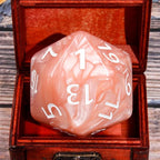 20 Sided DND Dice,D20 Giant Polyhedral Dice,55mm Titan Large Pearl Color D20 Dice,20 Sided Cube D&D Dice Set for Dungeons and Dragons, RPG, MTG Table Games(Beige Pearl)