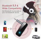 LOFICOPER Bluetooth AUX Adapter for Car, Bluetooth 5.3 Transmitter Receiver, 3.5mm Wireless Audio Receiver with Hands-Free Call, for Car, Home Stereo, Wired Headphones, Speaker, 2 Pack