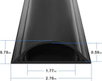 Cord Cover Floor 68in (4 x L17in), Large Capacity Floor Cable Cover, Hard PVC Cord Hider, Wire Cable Management Raceway, Black, Cord Cavity - 1.8"(W) x 0.6"(H)