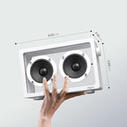 Cassette Portable Bluetooth Speaker, 16W Minimalist Speakers Bluetooth Wireless Loud, HD Powerful Sound and Wide Compatibility V5.3 for Indoor Outdoor - White