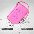 Travel Case for UCOMX for Nano/for Iseyyox/for LISEN/for RTOPS 3 in 1 Wireless Charger, Foldable Magnetic Charging Station Storage Holder Bag for Fast Charge Pad Cable and Adapter, Pink-Box Only