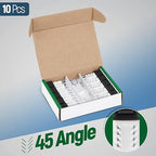Everest 45° Angled RJ45 Cat6A Keystone Jacks 10-Pack in Black - Slim Profile Female RJ45 Connectors - Cat 6A Keystone Jack - Compatible with 45° Angled Speed Termination Tool - 45Term (B0BL3GS7ZY)