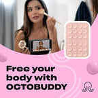 Classic - Silicone Suction Phone Case Adhesive Mount - Hands-Free, Strong Grip Holder for Selfies and Videos - iPhone and Android Compatible - 2.25″ x 3.25″, Chalk Pink
