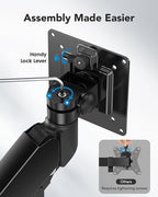 HUANUO Ultrawide Monitor Arm for 13 to 43 Inch Screens, Single Heavy Duty Monitor Arm Holds up to 33 lbs, Full Motion with Tilt Swivel Rotation, VESA 75x75mm or 100x100mm