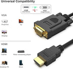 BENFEI HDMI to VGA 10 Feet Cable, Uni-Directional HDMI (Source) to VGA (Display) Cable (Male to Male) Compatible for Computer, Desktop, Laptop, PC, Monitor, Projector, HDTV, Raspberry Pi, Roku, Xbox