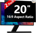 【2-Pack】 20 Inch Computer Privacy Screen for 16:9 Monitors with Anti-Spy Anti-Glare Filter, Blue Light Blocking & Eye Protection, Removable Anti-Scratch HD Clarity Screen Protector