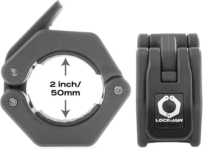 Lock-Jaw Sport Olympic Barbell Collar - Quick Release Barbell Clamp (Light Blue)