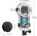 Invisible Dive Case for Insta360 X5, FotStdio Insta 360 X5 Waterproof Case 196ft Underwater Diving Housing Cover with Lens Guard Protective Sealed Shell Photography Housings Action Camera Accessories