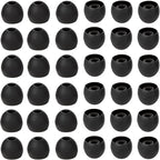 36 Pieces Large Earbud Tips Soft and Comfortable Silicone Earbud Tips Ear Bud Replacement Pieces Silicone Fit Most in-Ear Headphones，Inner Hole 3.8mm -5.5mm，Large Black Earbuds Silicone Tips