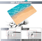Batianda Design Case for M1 MacBook Air 13 Inch Model A2337 A2179 A1932 2021 2020 2019 Release,3D Painted Landscape Series Hard Shell with Keyboard Cover & Screen Protector, Beach