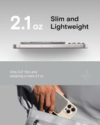 MOFT Magnetic Wallet Stand Compatible with iPhone 16/15/14/13/12 Series, Angle Adjustment & Magsafe Compatible MOVAS Phone Stand, Cement