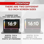 Magnetic Laptop Privacy Screen 13.3 Inch 16:9 - Removable Computer Privacy Filter Shield and Protector