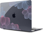 Teryeefi for MacBook Pro 13 inch Case M2 M1 2022 2020-2016 Release (Model A2338 A2289 A2251 with Touch Bar), Plastic Hard Shell Case & Keyboard Cover & Screen Protector, Hand-Drawing Floral
