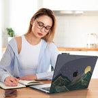 Teryeefi Compatible with MacBook Air 15 inch Case 2023 2024 A3114 A2941 with M3 M2, Plastic Hard Case & Keyboard Skin & Screen Protector for MacBook Air 15.3" Retina Display Touch ID, Mountain Sun
