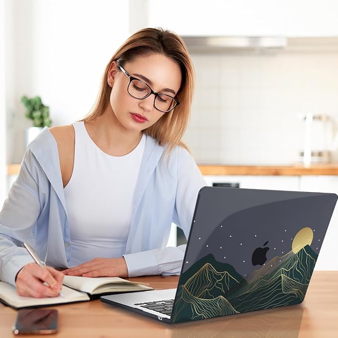 Teryeefi Compatible with MacBook Air 15 inch Case 2023 2024 A3114 A2941 with M3 M2, Plastic Hard Case & Keyboard Skin & Screen Protector for MacBook Air 15.3" Retina Display Touch ID, Mountain Sun