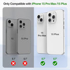 GIN FOXI Fast Charging Battery Case for iPhone 15 Pro Max/15 Plus, 8000mAh 15W Ultra Slim Charger Case Rechargeable Portable Extended Power Bank Case Cover Battery Pack Built-in Cable, Red(6.7”)
