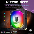 Jungle Leopard Interstellar V1 120mm PC Reverse Blade Case Fan, Infinity Mirror Module Daisy-Chain 5V ARGB PWM PC Fan Triple Pack Suitable for Computer Case & CPU Cooling(Black-3 Pack)