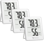 DOQAUS Indoor Thermometer [3 Packs], Humidity Gauge Room Thermometer for Home, Digital Hygrometer, Accurate Temperature Humidity Monitor Meter for House, Office, Greenhouse, Home White (2.3X1.8inch)