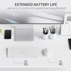 Rapoo 9010M Multi-Device Keyboard and Mouse Combo, 2.4GHz/Bluetooth 5.0/4.0 Wireless Keyboard & Mouse Set for Windows/Mac/Linux/Chrome, Support 4 Devices, Low-Profile Silent Click, Battery Powered
