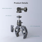 SMALLRIG Camera Mount Clamp, Gopro Motorcycle and Bike Handlebar Mount Kit, Super Clamp for DSLR, Action Camera, Gopro, Insta360, LED Light, Monitor, Max Load 3.5KG