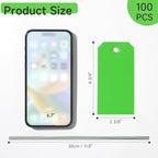 100 Pcs Green Tags with Wires Waterproof Writable Hang Tags with String Attached Heavy Duty Shipping Moving Tags for Luggage Parts Machines(Green, 4 3/4" x 2 3/8")