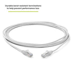 TRUECABLE Cat6 Component Rated Patch Cable, Unshielded (U/UTP), 10ft, White, 28AWG Solid Copper, Snagless 10G High-Speed Ethernet Cable, PoE++ 4PPoE 100W, UL Listed, RoHS-3, 5 Pack