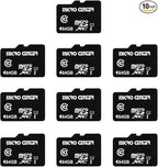 Micro Center 64GB Class 10 MicroSDXC Flash Memory Card 10 Pack with Adapter for Mobile Device Storage Phone, Tablet, Drone & Full HD Video Recording - 80MB/s UHS-I, C10, U1 (10 Pack)